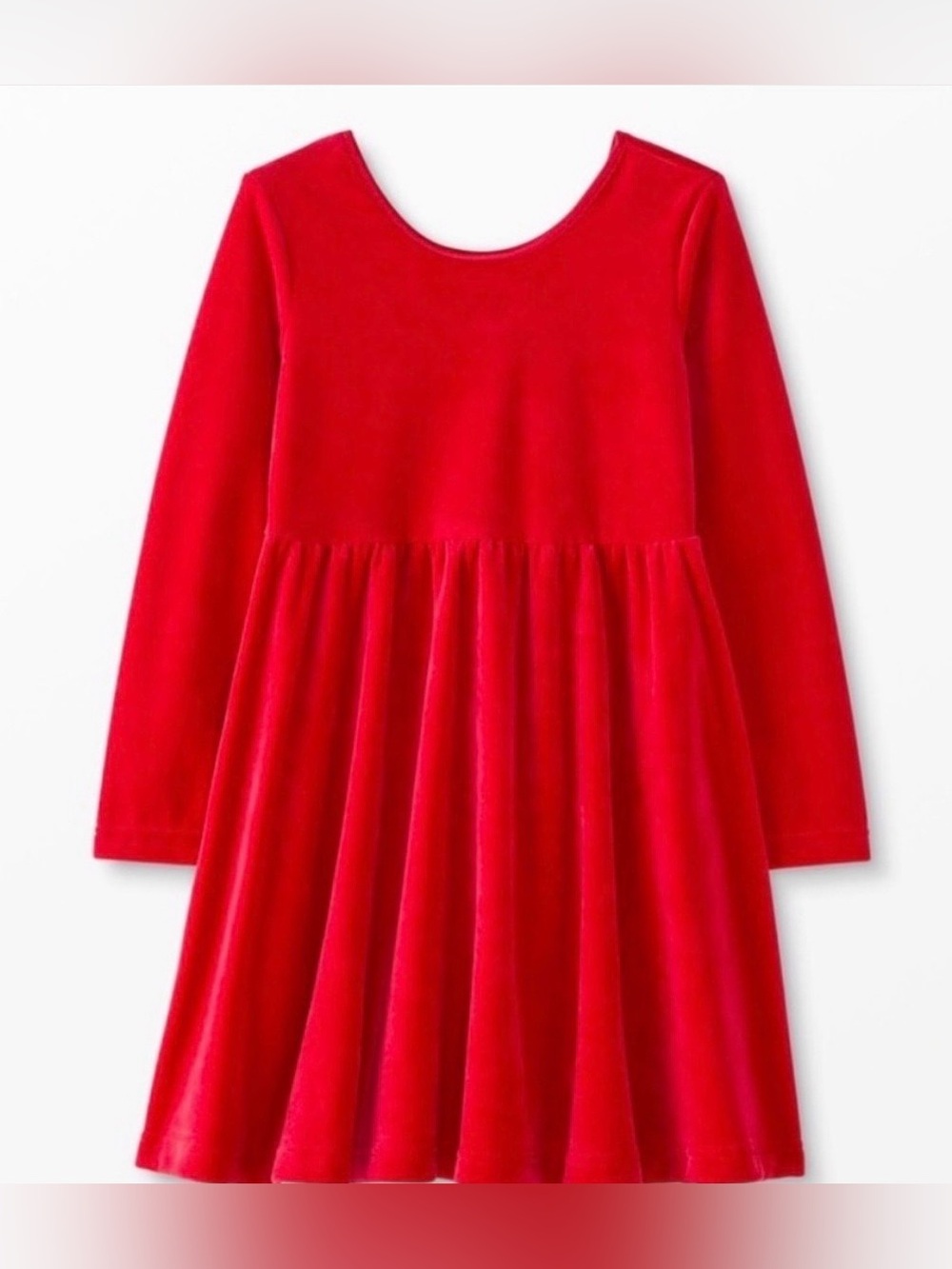 Hanna Andersson Girls 8 Red Velour Velvet Skater Holiday Dress Pockets